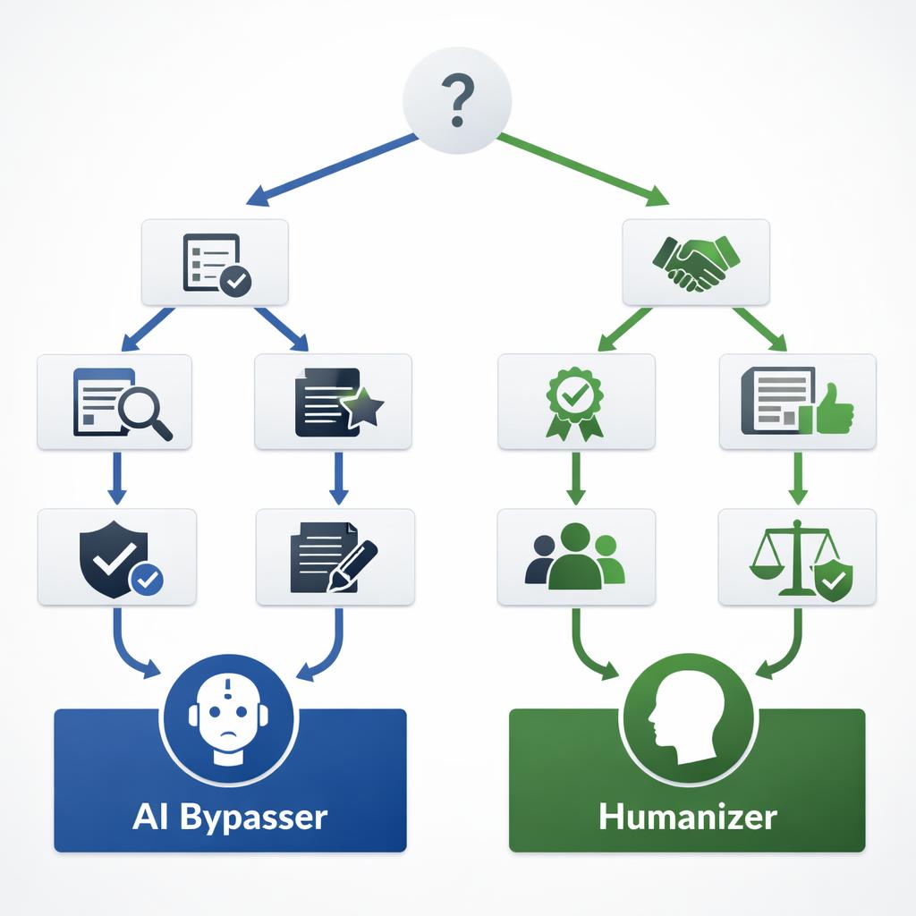what is an ai bypasser and how is it different from a humanizer supporting image 2