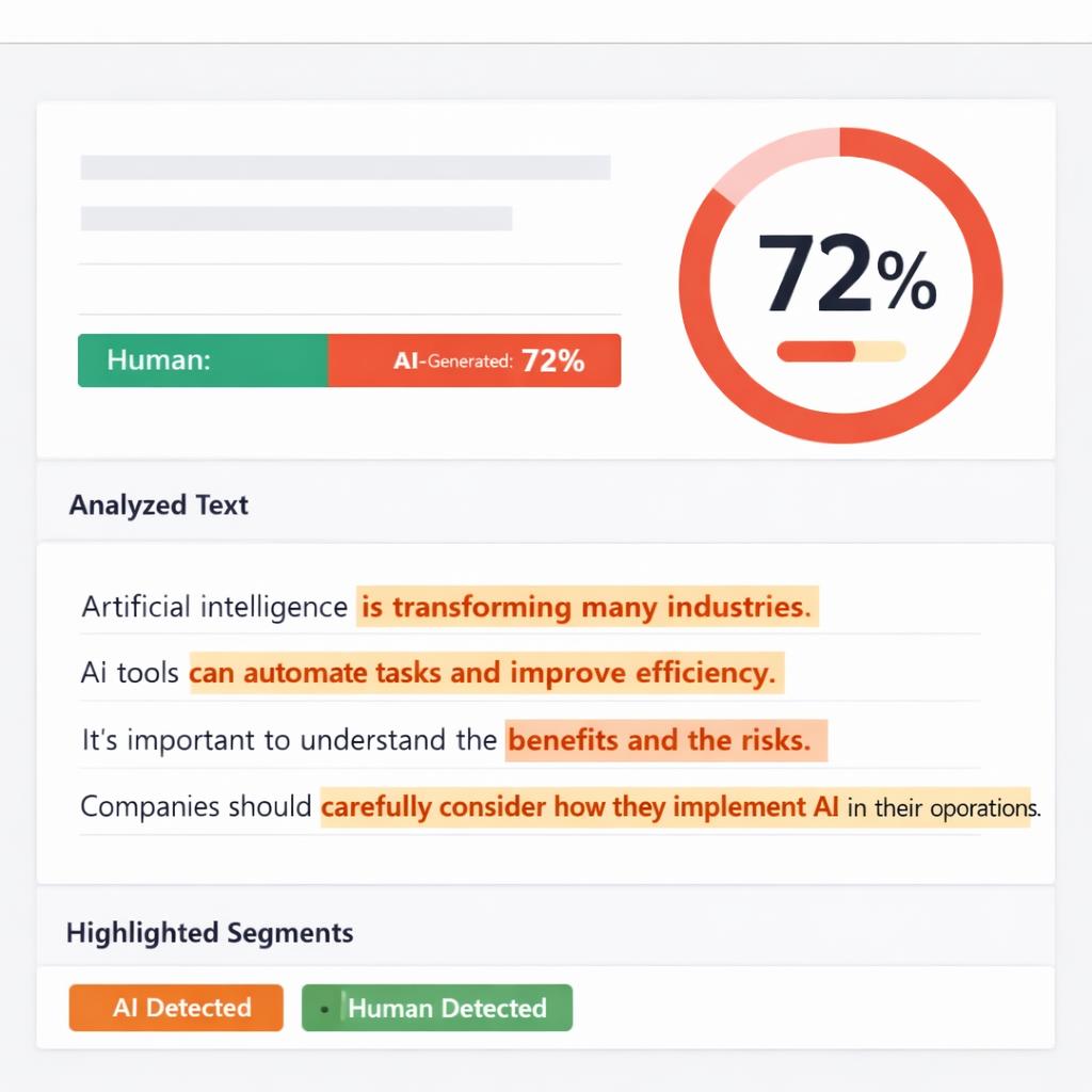 free ai detector with percentage score and highlights supporting image 1